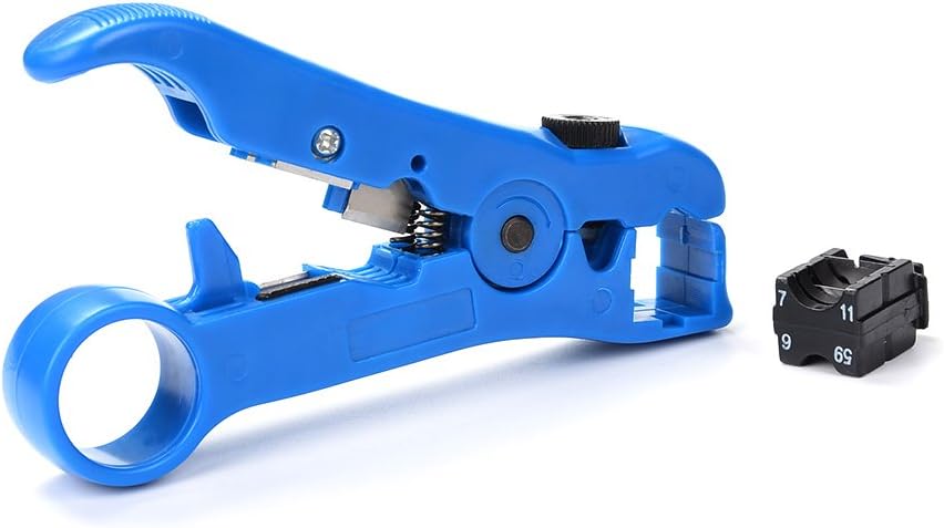 Deallink Cable Stripper Cutter,Wire Stripping Tool for Flat or Round UTP Cat5 Cat6 Coax Coaxial Wire Stripper