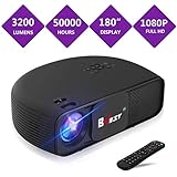 BNEST 3200 Lumen Projector (2018 Upgraded Version) LED Home Video Projector Video Projector, Multimedia Home Theater projector, Support Fire TV Stick, 1080P HDMI, USB SD Card, VGA, AV, TV, Laptop Game