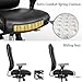 Executive Office Chair High Back Bonded Leather Desk Chair with Adjustable Armrests and Sliding Spring Seat (Black)