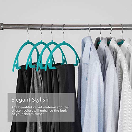 image for SUPJOO Premium Velvet Hangers - No Shoulder Bumps Suit Hangers with Ch