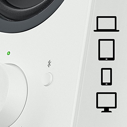 Logitech-Z207-Wireless-Bluetooth-PC-Speakers-Stereo-Sound-10-Watts-Peak-Power-35mm-Audio-Input-Headphone-Jack-Multi-Device-Easy-Switch-UK-Plug-ComputerTVSmartphoneTablet-White