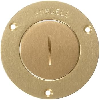 Hubbell Wiring Systems S3525 Brass Round Floor Box Single Receptacle