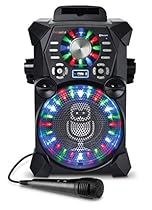 Singing Machine SDL485BK Remix Hi-Def Digital Karaoke System with Resting Tablet Cradle, Microphone, Black
