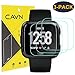 CAVN 3-Pack Compatible Versa Screen Protector, Tempered Glass Waterproof Screen Cover Saver Compatible Fitbit Versa Smartwatch [9H Hardness] [Crystal Clear] [Anti-Scratch] [No-Bubble]