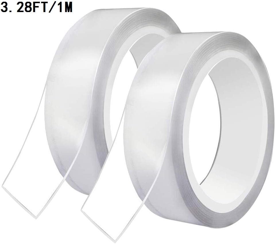 kuou 2 Pack Reusable Nano Adhesive Tape, Multifunctional Transparent