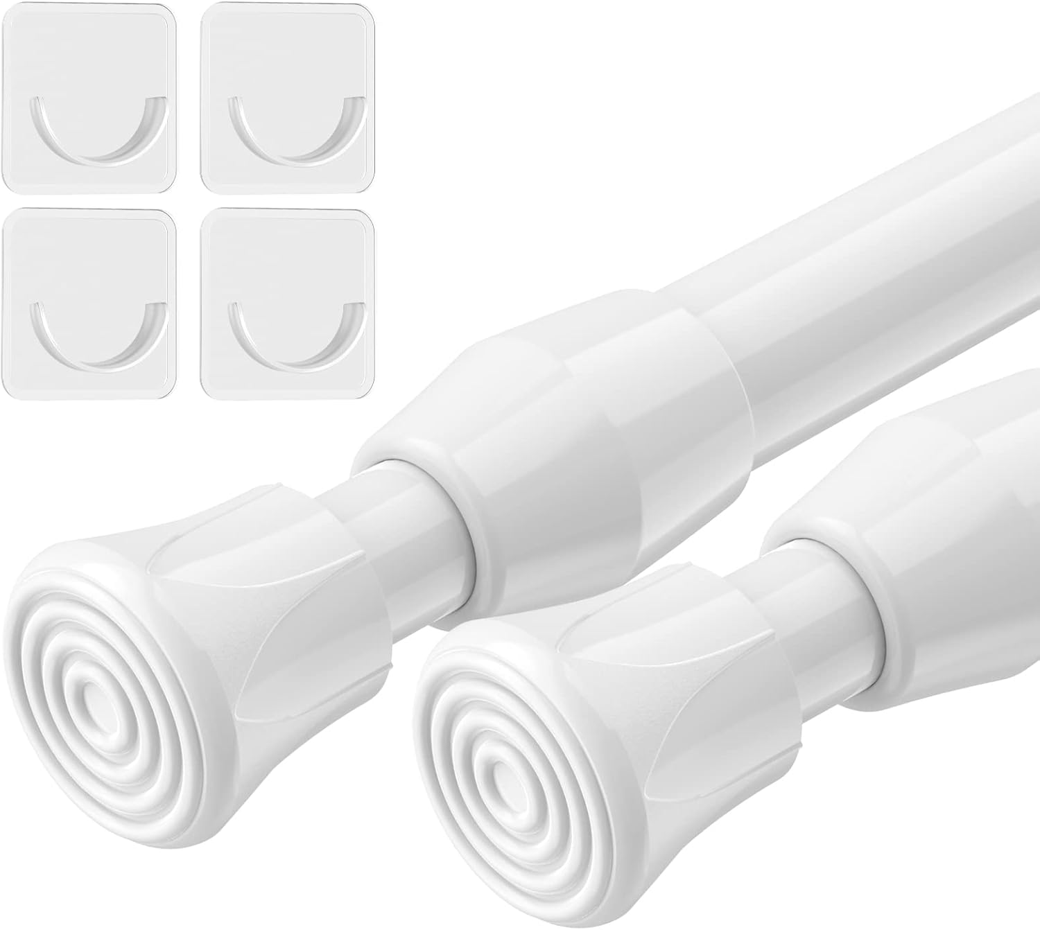 Window Treatment Hardware - AIZESI Spring Tension Curtain Rods Short Tension Rod (White, 28