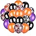 Patelai 50 Pieces Christmas Red and Green Balloons 12 Inch Christmas Confetti Latex Balloons for Christmas Decoration Baby Shower Party Supplies(Black, Purple, Orange)