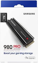 Samsung 980 PRO SSD 1TB Heatsink PCIe Gen 4 NVMe M.2 Internal Drive PS5 view 8