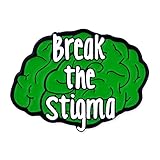 PinMart Break The Stigma Green Awareness Mental Health Brain Enamel Lapel Pin