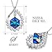 S SIVERY Christmas Necklaces for Women 'Magic Love' Pendant Necklace with Cubic Crystal, Jewelry for Women, Birthday Gifts for Her (Blue)