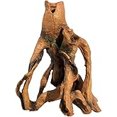 Angoily Simulation Tree Trunk Aquarium Decor 9.05X7.08X6.69In Resin Fish Tank Stump Ornament with Hideout for Aquatic Pets Underwater Decoration
