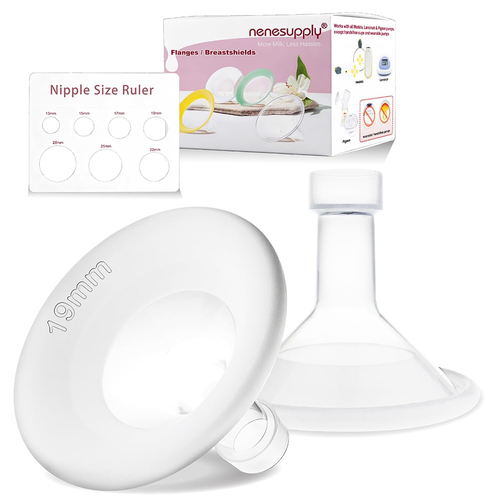 Nenesupply 19mm Soft Flange Compatible with Medela Breast Pump Parts Replace 19mm Flange for Medela Accessories Compatible with Pump in Style Parts Symphony Swing Harmony Pump and Personalfit Flex