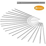 ADSDIA Kabob Skewers, 14'' Barbecue Skewers Stainless Steel Skewers Flat Metal Skewers for Grilling with Portable Storage Tube (20 PCS)