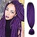 FASHION LADY Jumbo Braiding Hair 1Pcs/Lot Purple Braiding Hair Extensions 48Inch African Hair Braiding 57G/pc Synthetic Straight Crochet Braids Hairstyles(48Inch 57g/PC, Purple)