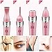Bikini Trimmer, 4 in 1 Women Shaver Eyebrow Trimmer Nose Trimmer Battery Operated Bikini Grooming Kit Mini Portable Design Women Groomer Kit for Bikini Area/Armpit/Arm/Leg (Pink)