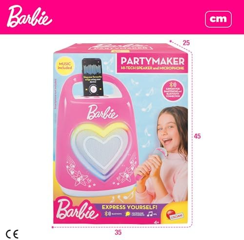 Coluna de karaoke com microfone, mede 28x17x38 cm, ligação Bluetooth, luzes coloridas, inclui cabo USB, alça de transporte, brinquedos para raparigas, presentes para meninas de 4 anos (47869)