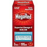 MegaRed 500mg Extra Strength Omega-3 Krill Oil - No fishy aftertaste as with Fish Oil, 90 softgels