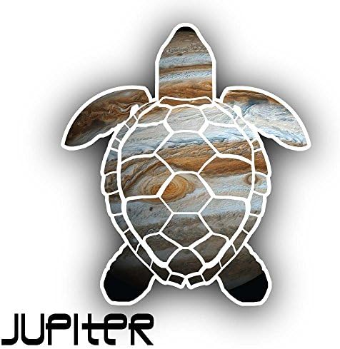 Sea Turtle Planets (even Pluto) Bumper Sticker 5" Decal (5", Jupiter)