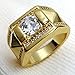 Ahappy-Claw Setting Zircon Hip hop Ring Men's Wedding Engagement Ring Band R245