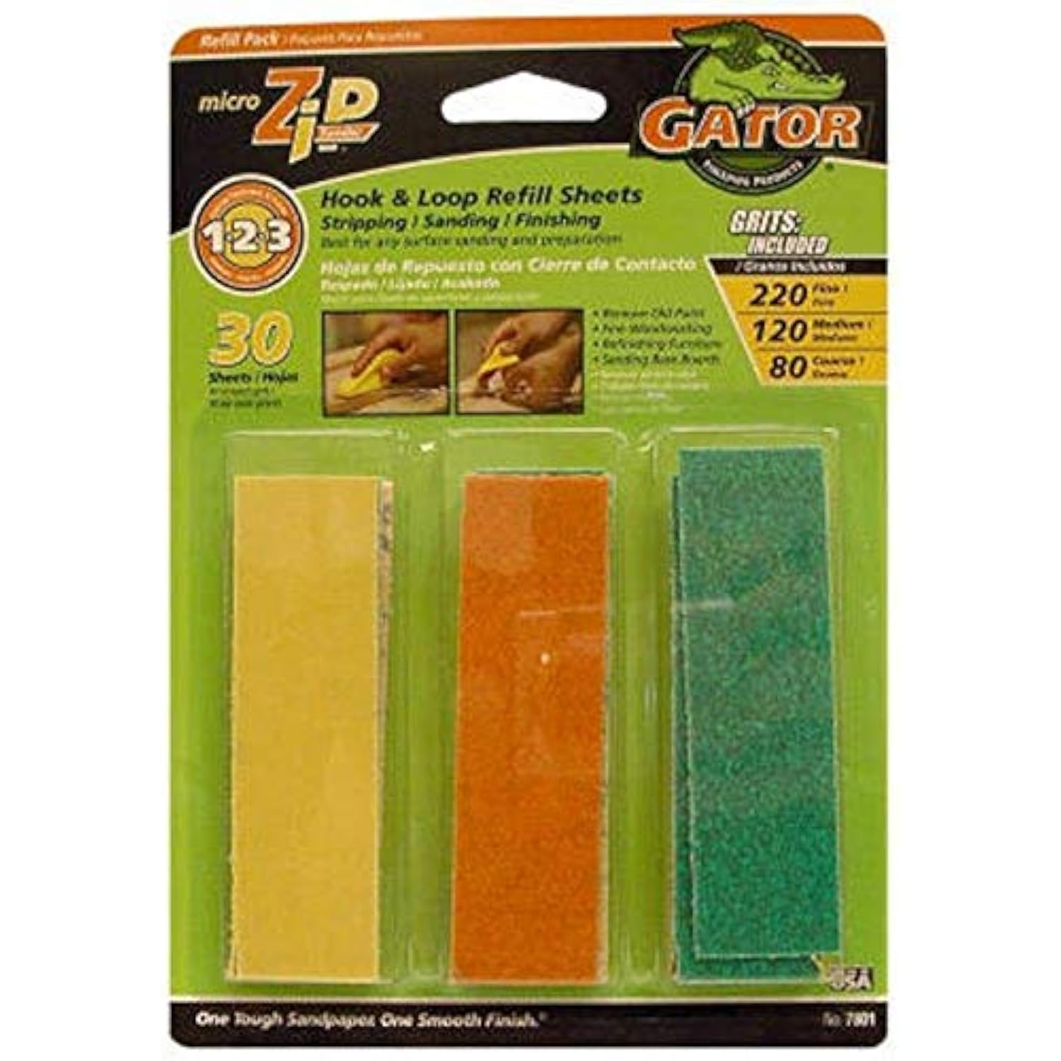 ALI INDUSTRIES 7801 Micro Zip Sander Refill, 3.5