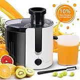 Aigostar Grape - Wide Mouth Juicers, Dual Speed Vegetable Juicer Extractor, Centrifugal Juicer Machine Easy Clean for Celery, Whole Fruit, Anti-drip, Stainless Steel and BPA-Free