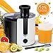 Aigostar Grape - Wide Mouth Juicers, Dual Speed Vegetable and Fruit Juicer Extractor, Centrifugal Juicer Machine Easy Clean for Celery, Whole Fruit, Anti-drip, Stainless Steel and BPA-Free