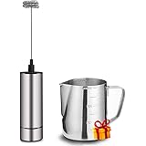 Milk Frother Handheld Battery Operated, Coffee Frother for Milk Foaming, Latte/Cappuccino Frother Mini Frappe Mixer for Drink