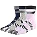 kilofly Men's Full Toe Cotton Stripe Crew Socks Value Pack, Set of 3 Pairs