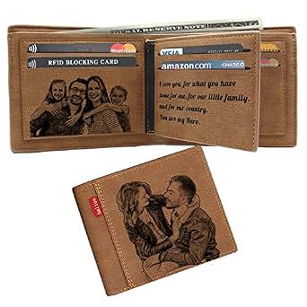 Personalized Men's Wallet With Photo & Name Engraving - Custom PU Leather Wallet Gift For Dad, Boyfriend, Or Son