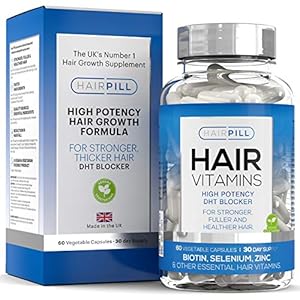Hair-Pill-UKs-number-1-Hair-Loss-Solution-Natural-DHT-Blocker-Biotin-Hair-Regrowth-High-Potency-5000-mcg-Hair-Volume-Hair-Growth-Vitamins-For-Men-Hair-Growth-Hair-Loss-Treatment-for-Man Mens HairPill Biotin Hair Growth Supplement - Hair Loss Vitamin Blend with Natural DHT Blockers Including Saw Palmetto…