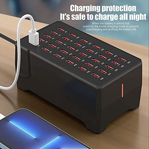 CRONY WT268 30USB PORTS, Smart Charger Station,150W, Safe, Fast Charging, Charge Multiple Devices, Sponge Foot Pad, PWM Power Management Chip, Fire Retardant