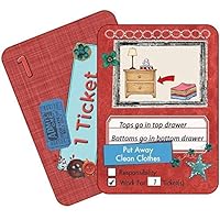 NEATLINGS Chore Cards Self-Care Deck ● 34 Self-Care Chores & 21 Ticket Cards ● Reward & Responsibility ● Red