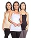Free to Live 3 Pack Women's Seamless Basic Camis (Black, White, Beige)
