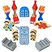 Imagination Generation Heroic Knights Wooden Castle Building Blocks, 50-Piece Medieval Play Toy Set in Storage Drum