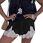 Aoulaydo Lace Shorts Satin Silk Micro Y2K Shorts Coquette Lounge Pj Bottoms French Knickers with Pockets