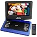 DBPOWER 10.5-Inch Portable DVD Player with Rechargeable Battery, SD Card Slot and USB Port - Blue
