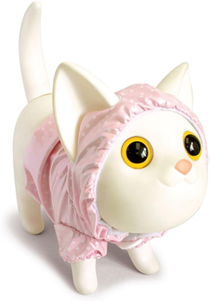 Cat Money Bank with Rain Coat Rose