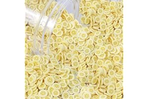 XIMKEE 100g Fruit Lollipop Ice Cream Flower Slime Charms Resin Flatbacks Polymer Clay Sprinkles Decoration Filler DIY Mud Particles Scrapbook Phone Case Nail Art Miniature Fairy Garden DIY (banana7)