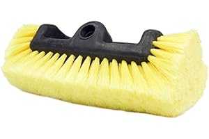 CARCAREZ 10" Car Wash Brush Head with Soft Bristle for Auto RV Truck Boat Camper Exterior Washing Cleaning, Yellow