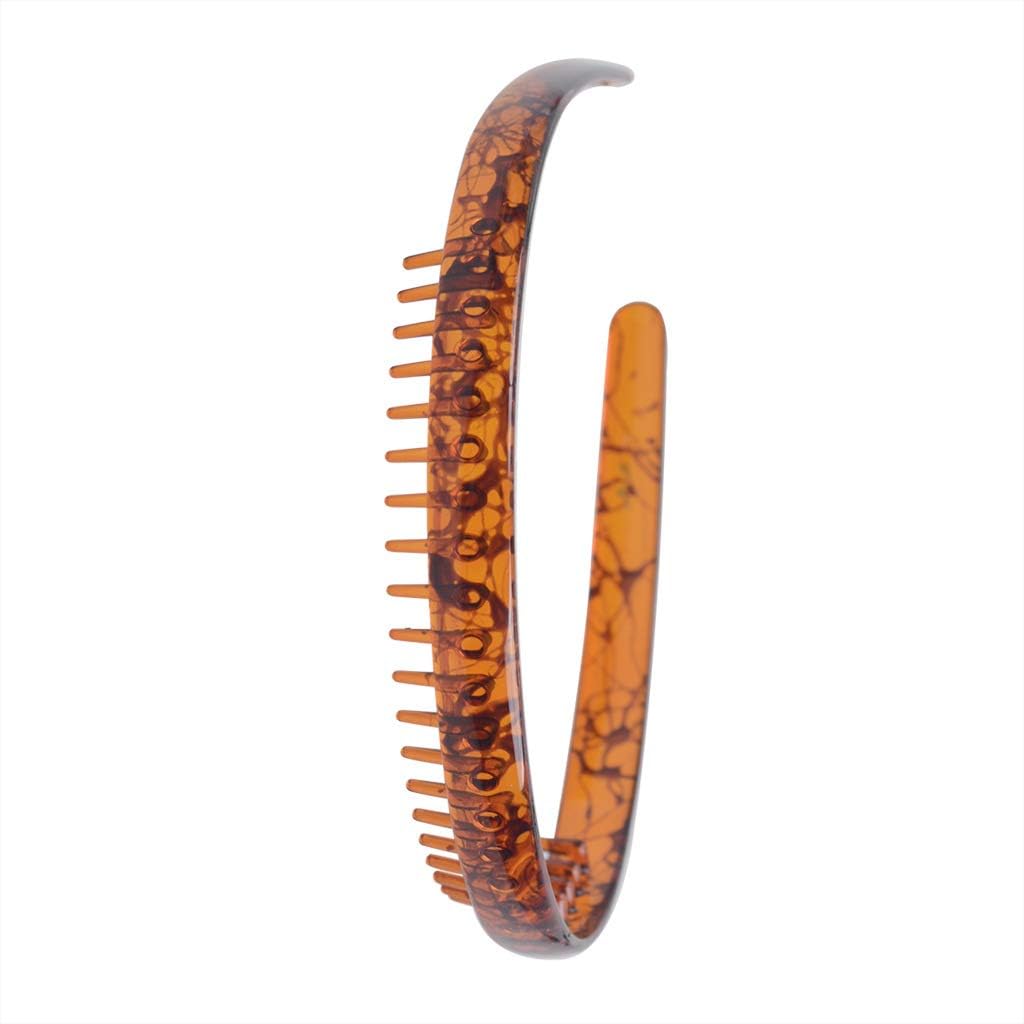 Fodattm Set of 2 Plastic Headband with Teeth Hair Comb Hair Accessories Women Hair Hoop (Color 1), 1 count (Pack of 2) - Image 4