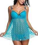 Avidlove Women Dots Lace Lingerie Breast Care Cute Babydoll Gorgeous Sexy Chemises