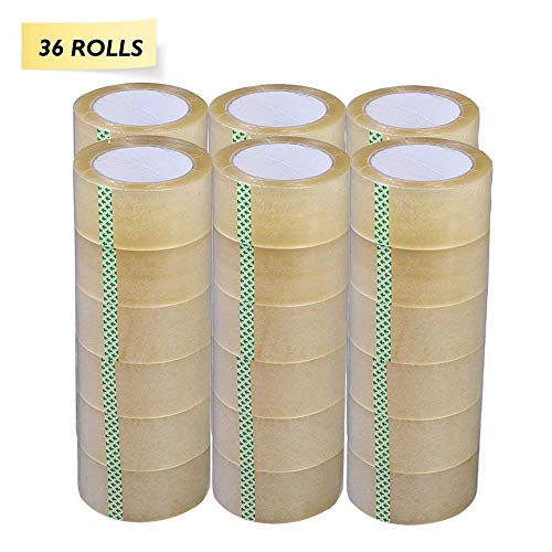 36 Rolls Clear Packaging, Packing, Sealing Tape - 2 Inches Wide X 330 Feet 110Yard