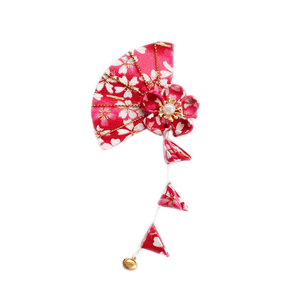 Cherry Blossoms Tassel Hairpin Japanese Style Headdress Kimono Hair Clip for Girls Woman Kimono Accessories perfect for Kimono performance,Hanfu performance,Cosplay