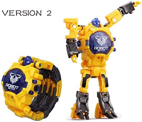 WOCY Toy Robot Watch,Children's Toy 2-in-1 Deformation Watch Toy Watch Robot, Educational Toy Game Watch, School Toy Gift. (Yellow)