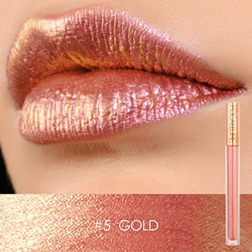 Focallure Lipstick Metallic, Makeup Glossier Lip Gloss, Liquid Glitter Lipgloss