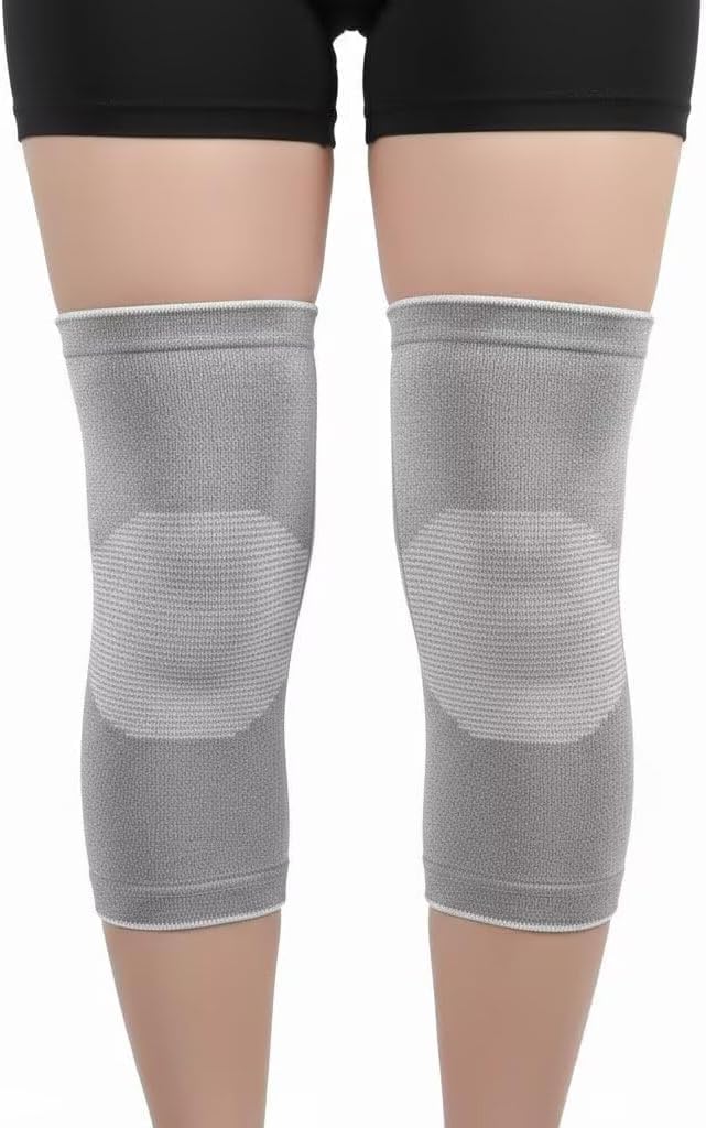 Onecompress - One Compress Premium Bamboo Knee Sleeve Original - New & Improved 2026 Model (Gray,Large)