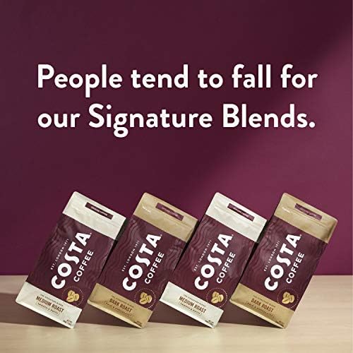 COSTA COFFEE GROUND MEDIUM ROAST 12 OZ BAG, CARAMEL & NUTTY FLAVOR, PERFECT FOR DRIP, 100% COLUMBIA ARABICA BEANS, SMOOTH