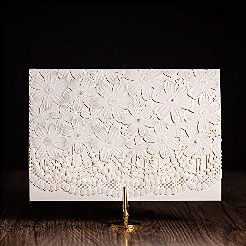 Wishmade 50x White Laser Cut Wedding Invitations Cards Customized printable Birthday Wedding Invitations Cards CW5187