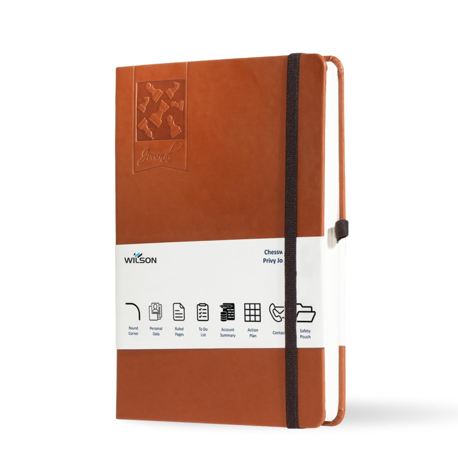 InfinityMarket Wilson A5 Notebook 256 Lined Page & Fountain Pen Friendly Pages, Pen Loop, Ribbon Bookmark, Elastic Closure & Paper Pocket | Hardback Journal for Work, School & Journaling (14x21cm)