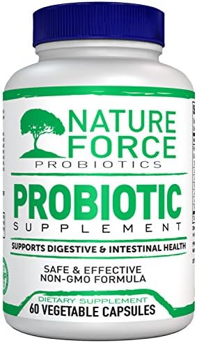 Nature Force Probiotic Supplement Probiotics for Women and Man Organic Shelf Stable for Digestive Health 60 Caps